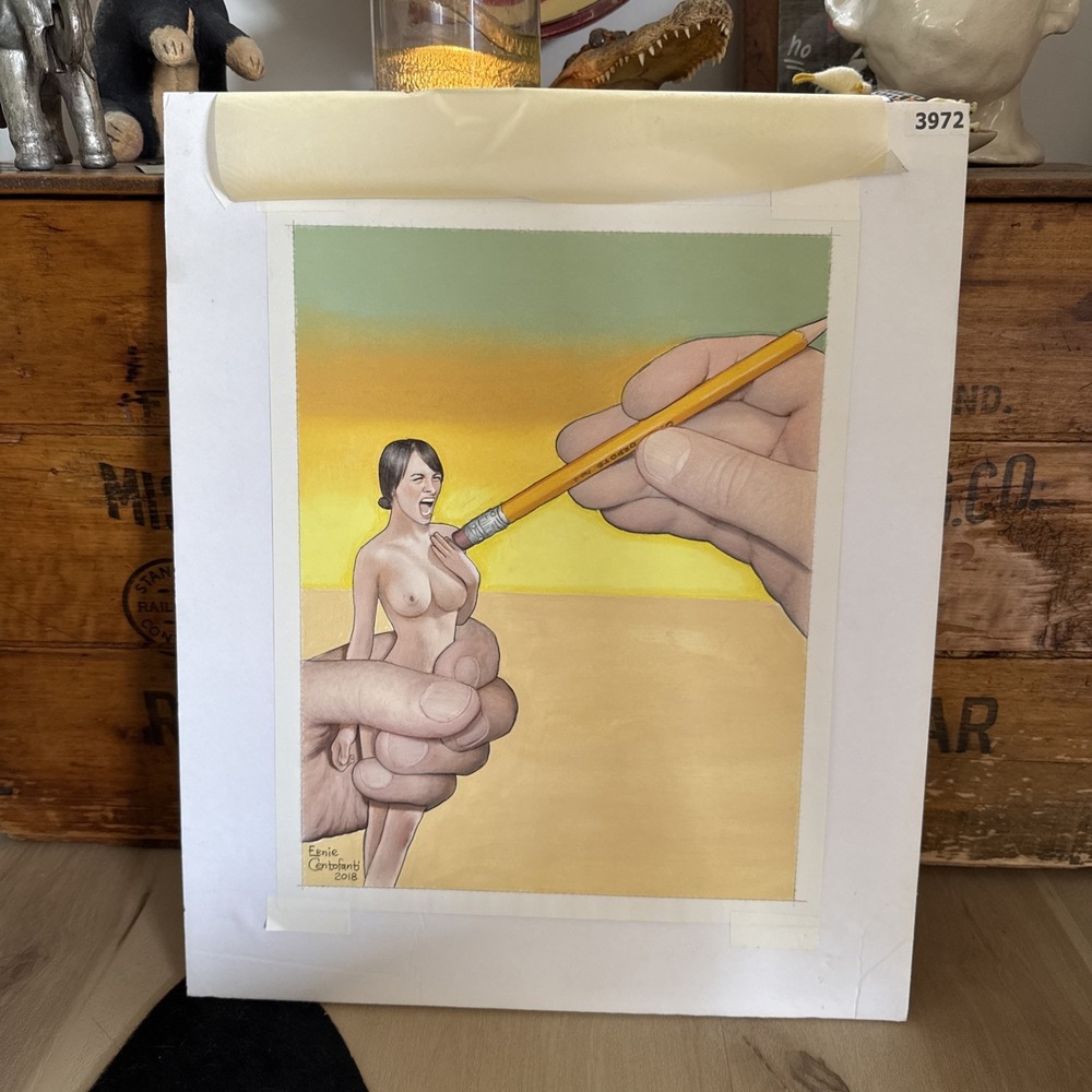 ORIGINAL PASTELS PAINTING OF NUDE WOMAN ERNIE CENTOFANTI 2018 NEW